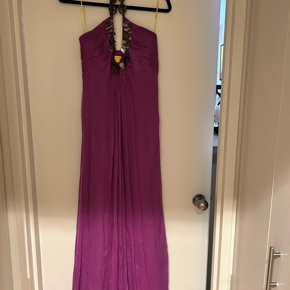 Catherine Malandrino Silk Halter Gown